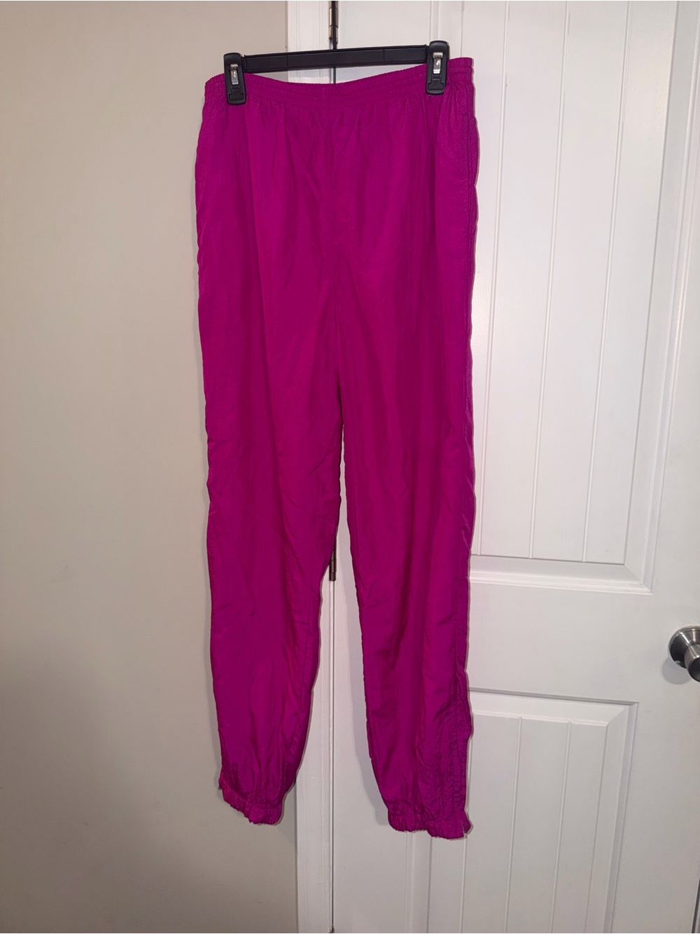 Vintage 90s Bovattini Magenta Pink Nylon Windbreaker Track Pants Large